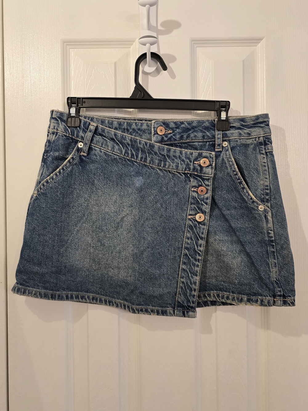 NWOT We The Free Denim Button-Front Mini Skirt - 29